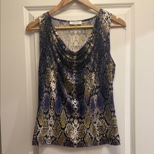 Calvin Klein Snake Print Tank Top - Blue and Yellow